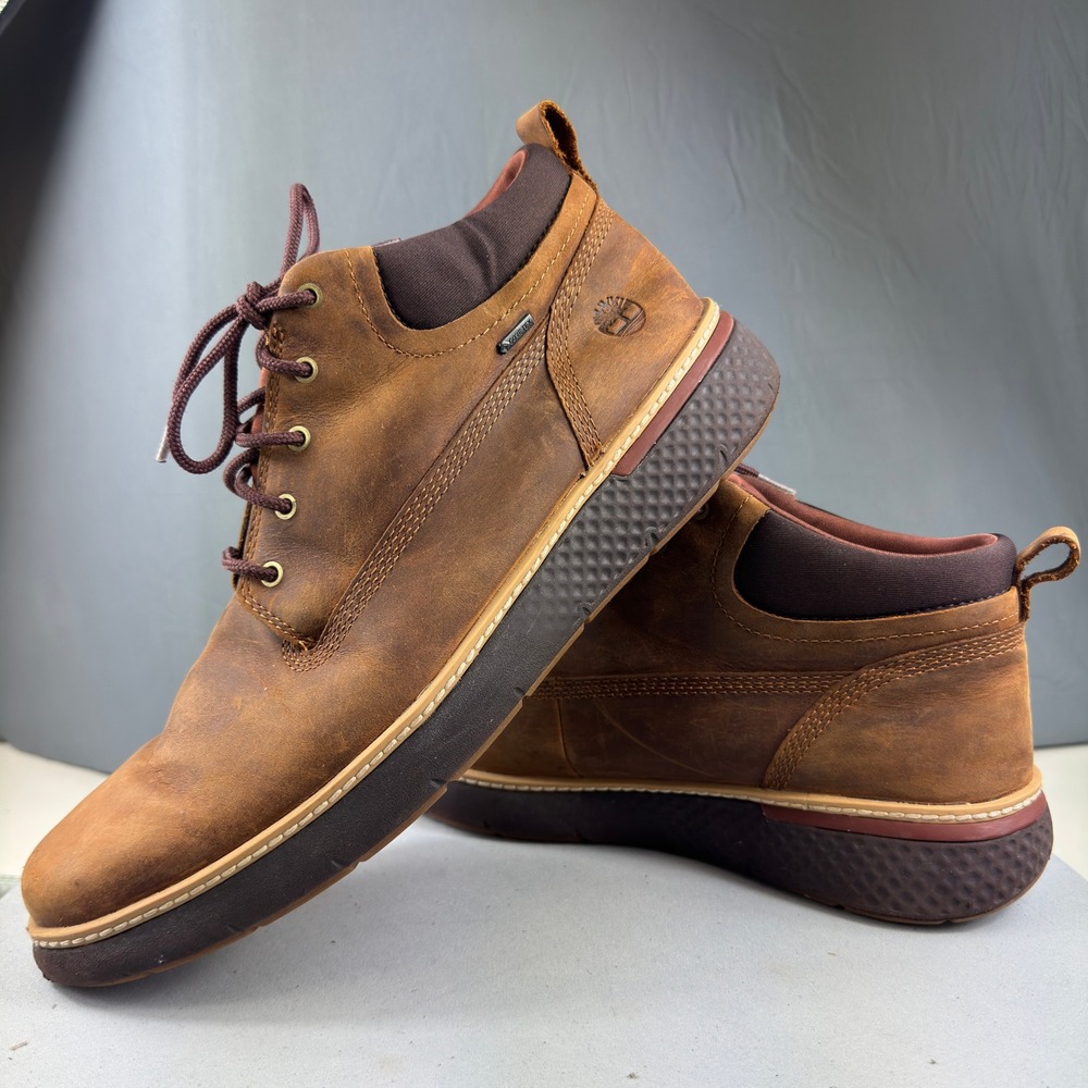 Timberland Cross Mark GTX Chukka Mens Size 10.5 Brown Waterproof Leather Boots
